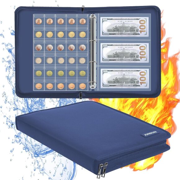 Other - Coin Collection Book Holder for Collectors, 300 Pockets Fireproof Coins Collecti